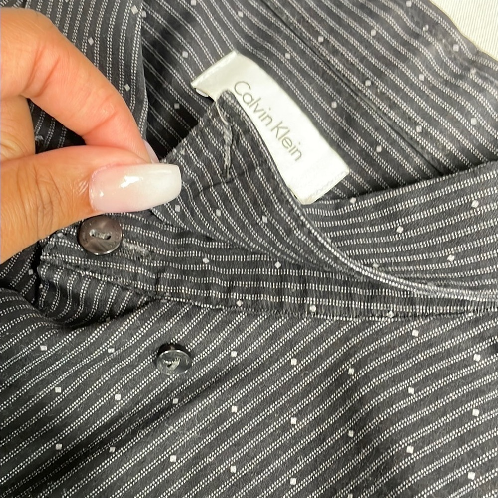 CALVIN KLEIN Black Striped Shirt - Picture 10 of 11